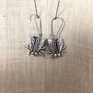 Fly Bug Insect Earrings Dangle Hook Gothic Boho